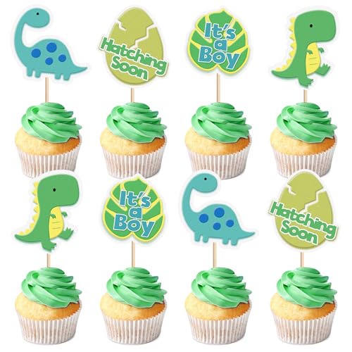 Ercadio Dinosaurier-Cupcake-Aufsätze, grüne Dino-Eier, schlüpfen bald "It's a Boy" für Dinosaurier-Thema, Babyparty, Kindergeburtstag, Party, Kuchenzubehör, 28 Stück Ercadio Dinosaurier-Cupcake-Aufsätze, grüne Dino-Eier, schlüpfen bald "It's a Boy" für Dinosaurier-Thema, Babyparty, Kindergeburtstag, Party, Kuchenzubehör, 28 Stück von Ercadio