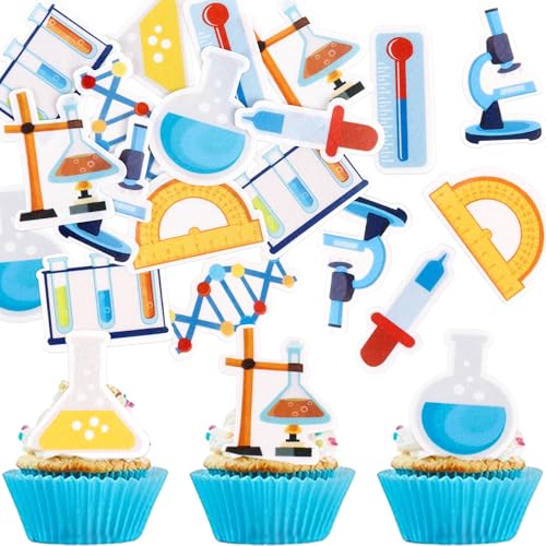 Ercadio Essbare Cupcake-Topper mit Glitzer, für den Schulanfang, Biologie, Chemie, Physik, für Babyparty, Geburtstag, Jahrestag, Erntedankfest, Party, Kuchendekoration, 45 Stück Ercadio Essbare Cupcake-Topper mit Glitzer, für den Schulanfang, Biologie, Chemie, Physik, für Babyparty, Geburtstag, Jahrestag, Erntedankfest, Party, Kuchendekoration, 45 Stück von Ercadio