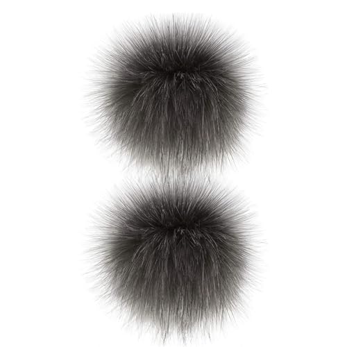 2 PCs Faux Pel Pom Pom für Hüte weiche flauschige graue -Kugeln, 4, 7 '' SNAP -POMS, DIY mit Druckknopf für Strickschuhe Schals Tasche Pompom Ball 2 PCs Faux Pel Pom Pom für Hüte weiche flauschige graue -Kugeln, 4, 7 '' SNAP -POMS, DIY mit Druckknopf für Strickschuhe Schals Tasche Pompom Ball von Ercoiong
