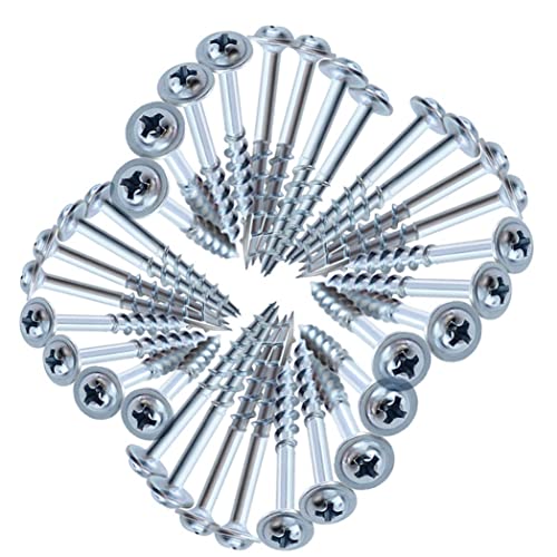 Holzschraube Taschenlochschraube Selbsthackend T20 Torx grobes Gewinde 1-1/4inch 32 mm Silber 100pcs Selbsthackend von Ercoiong