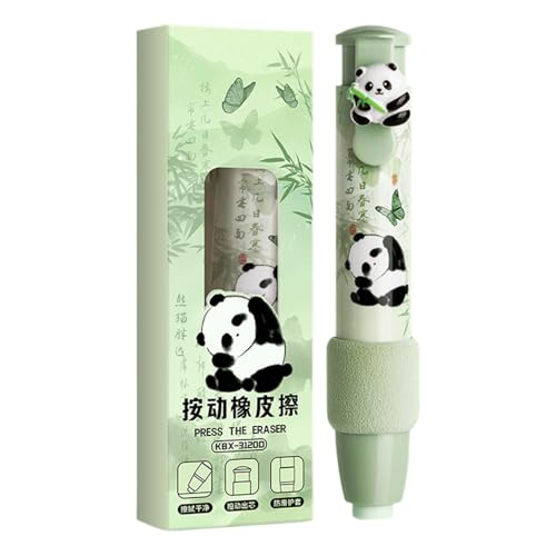 Einziehbarer Radiergummi, Panda, einziehbarer Radierstift für Korrekturpresse, niedlicher Schulbedarf für Studenten, Jungen, Mädchen, Teenager, Tochter, Sohn von Erconsso