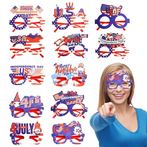 Erconsso 4. Juli Photo Booth Requisiten, Viertes Juli Zubehör | Brille Independence Day Party Supplies - 12 Gläser für den Gedenktag, Veteranen, Wahl - patriotischer 4. Juli Themen -Party Erconsso 4. Juli Photo Booth Requisiten, Viertes Juli Zubehör | Brille Independence Day Party Supplies - 12 Gläser für den Gedenktag, Veteranen, Wahl - patriotischer 4. Juli Themen -Party von Erconsso