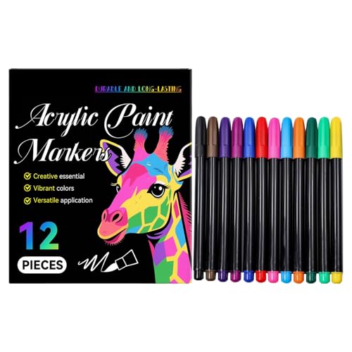 Erconsso Acrylic Paint Marker | Marker Für Notizen Und Kreatives Gestalten,12 Farben Malstifte Kunstmaterial Acrylfarben Für Holz Stoff Leinwand Bastelbedarf Kinder Und Erwachsene Erconsso Acrylic Paint Marker | Marker Für Notizen Und Kreatives Gestalten,12 Farben Malstifte Kunstmaterial Acrylfarben Für Holz Stoff Leinwand Bastelbedarf Kinder Und Erwachsene von Erconsso