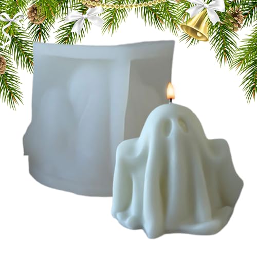 Erconsso Halloween Kerzenformen | 3D Geist Silikonform - Handgemachte Dekorationsform Für Epoxidharz Kunst Handwerk Seife Halloween Backen Kerzen Süßigkeiten Kuchen von Erconsso