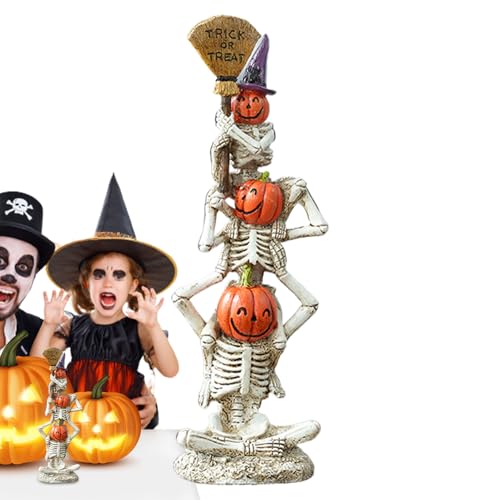 Erconsso Skelett Dekoration | Lachender Kürbisschädel Deko Fotoprop Sammelfigur,Resin-Sammelfiguren Halloween-Partyzubehör Wohnaccessoires Erconsso Skelett Dekoration | Lachender Kürbisschädel Deko Fotoprop Sammelfigur,Resin-Sammelfiguren Halloween-Partyzubehör Wohnaccessoires von Erconsso