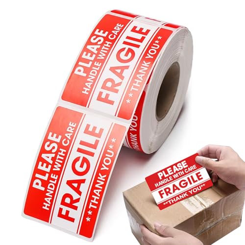 Erconsso Vorsicht Behutsam Behälteraufkleber Für Versand - Versand Klebeband Für Empfindliche Güter - Etiketten Verpackungsmaterial Für Glas Geschirr Geschäft Kartons TV Küche Verpackung Lagerung von Erconsso