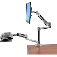 ergotron Monitor-Maus-Tastatur-Halterung WorkFit LX 45-405-026 silber für Monitore bis 60,96 cm (24 Zoll), Tischklemme von Ergotron
