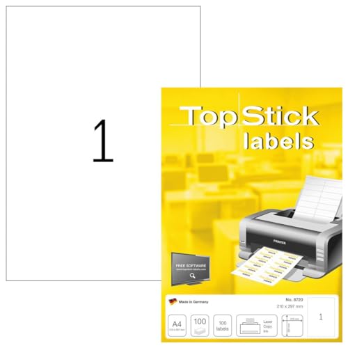 10 x TopStick Nr. 8720 Klebeetiketten Label 1000 Blatt A4 Blanko 210x297 mm 10 x TopStick Nr. 8720 Klebeetiketten Label 1000 Blatt A4 Blanko 210x297 mm von Erhard-Trading