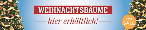 Banner 2,5 m 'WEIHNACHTSBÄUME hier erhältlich!' XXL Werbung PVC-Plane mit Ösen zum Aufhängen von Erhard-Trading