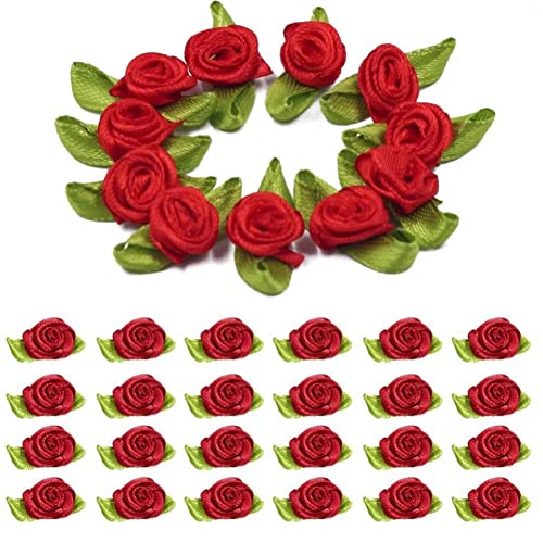 50pcs Mini Satin Ribbon Rose Blumenblatt Hochzeit Dekor Applique Nähen Diy -nähen, Hochzeit, Braut Geschenkverpackung Dekoration von Ericetion