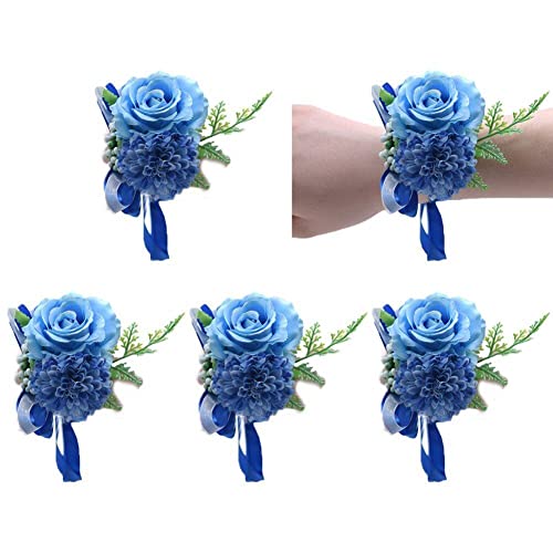 5pcs Handgelenk Corsage Rose Armband - Stoff Handblumen Für Hochzeitsbrautjungferndekoration Zubehör Erhältlich von Ericetion