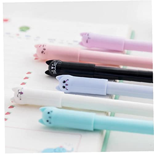 Ericetion 6 Stücke 0,5 Mm Nette Katze Gel Stifte Schwarz Kugelschreiber Black Tintenstift Kawaii Cartoon Katze Gel Stift Für Schule Büro Schreibwaren Geschenk von Ericetion