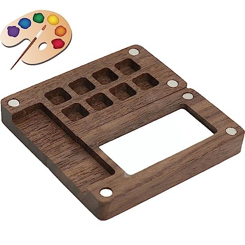 Ericetion 8 Gitter Skizzenbuch Holz Mini Palette Magnetische Reise Box für Aquarellmalerei, Acrylmalerei Farbe Sparschwein Ericetion 8 Gitter Skizzenbuch Holz Mini Palette Magnetische Reise Box für Aquarellmalerei, Acrylmalerei Farbe Sparschwein von Ericetion
