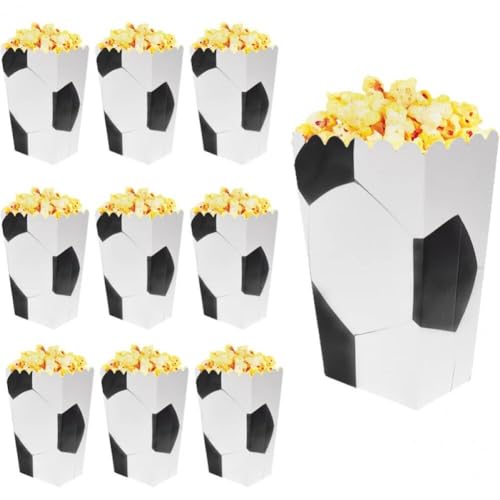 Ericetion Fußball-Popcorn-Boxen, 24 Stück, Fußball-Motiv, Papiertüten, Karnevals-Party-Dekoration von Ericetion
