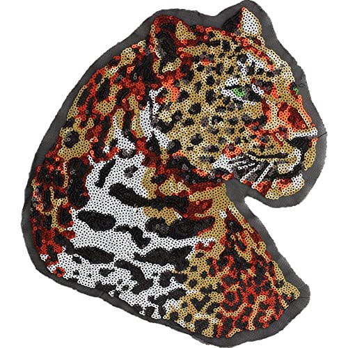 Leopard Head Patch - Diy -kleidung Große Paillettenanwendungen Für Jacken, Jeans, T -shirts Und Nähte von Ericetion