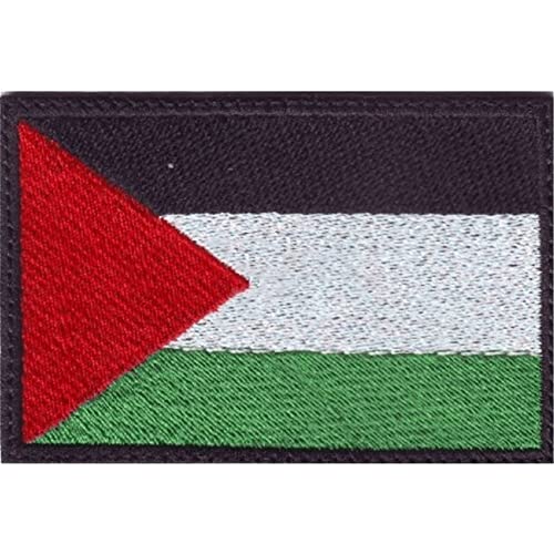 Palästina Flagge Patch 1pc Sticked Military Morale Emblem Abzeichen Applique Befestigungsmittelhaken Und Schleife Für Kleidungssack von Ericetion