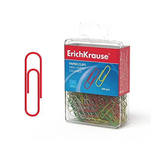 Box mit 200 Clips mit Kunststoffbeschichtung - 28 mm - 4 Farben erhältlich - Büroklammern - Kein Flecken oder Kratzen auf dem Papier - Korrosionsbeständig - Erich Krause Box mit 200 Clips mit Kunststoffbeschichtung - 28 mm - 4 Farben erhältlich - Büroklammern - Kein Flecken oder Kratzen auf dem Papier - Korrosionsbeständig - Erich Krause von Erich Krause