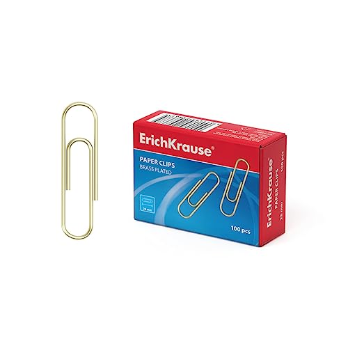 Büroklammern 28mm 100 Stück - rostfreie & kratzfreie vermessingte Metall Papierklammern - extra starke Metallklammern Briefklammern für Büro messing Gold Büroklammern 28mm 100 Stück - rostfreie & kratzfreie vermessingte Metall Papierklammern - extra starke Metallklammern Briefklammern für Büro messing Gold von Erich Krause