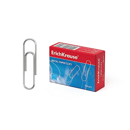 Büroklammern 33mm 100 Stück - rostfrei & kratzfrei - verzinkte Metall Papierklammern - extra starke Metallklammern Briefklammern für Büro Silber Büroklammern 33mm 100 Stück - rostfrei & kratzfrei - verzinkte Metall Papierklammern - extra starke Metallklammern Briefklammern für Büro Silber von Erich Krause