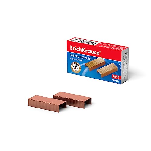 Heftklammern No 10 Verkupfert 1000 Stück - Extra scharfe & starke Klammern mit Verleimung - Rostfreie Tackerklammern aus Metall für Büro Schule Hobby Heftklammern No 10 Verkupfert 1000 Stück - Extra scharfe & starke Klammern mit Verleimung - Rostfreie Tackerklammern aus Metall für Büro Schule Hobby von Erich Krause