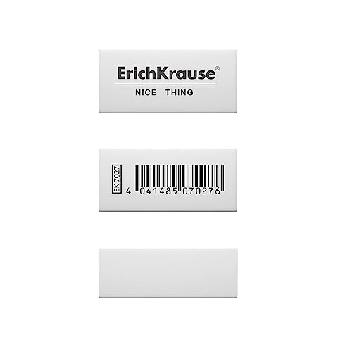 Radiergummi 4 x 1,9 x 1,5 cm weiß 1 Stück - weicher Radierer für Schule Büro Atelier Uni von ErichKrause