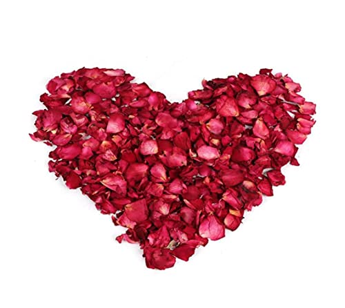 Ericotry 100 Gramm natürliche getrocknete Rosenblätter rote echte Blume Rosenblätter für Bad Fußbad Hochzeit Konfetti Valentinstag Party Dekoration von ericotry