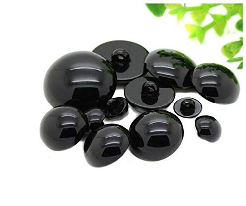 Schwarze Kunststoff-Knöpfe mit Sicherheitsaugen, zum Basteln, Nähen, Basteln, 50 Stück, Schwarz , 10 mm von ericotry