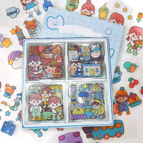 600+ pcs/100 Blatt Kawaii Sticker, Cartoon Aufkleber, Niedliche Cartoon Aufkleber, Cute sticker,Sticker Mädchen Zum Dekorieren Von Tagebüchern, Notizblöcken, Handys, Laptops (Typ-03) von Erioscar