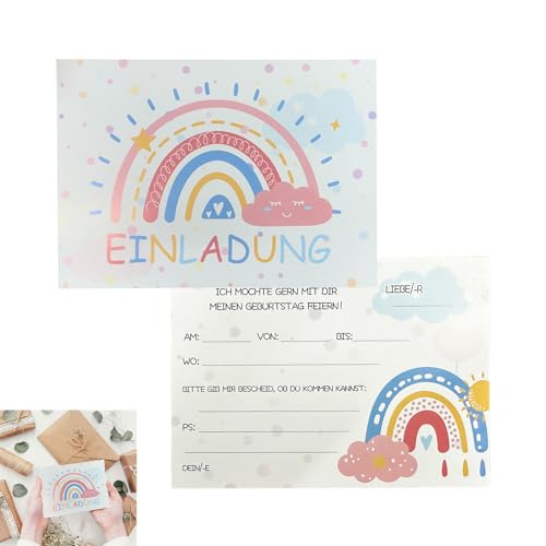 Erioscar 24 PCS Regenbogen Einladung Kindergeburtstag - Regenbogen Einladungskarten zum Kindergeburtstag für Jungen, Mädchen, Jugendliche & Teenager - Einladungen zur Geburtstagsfeier Erioscar 24 PCS Regenbogen Einladung Kindergeburtstag - Regenbogen Einladungskarten zum Kindergeburtstag für Jungen, Mädchen, Jugendliche & Teenager - Einladungen zur Geburtstagsfeier von Erioscar
