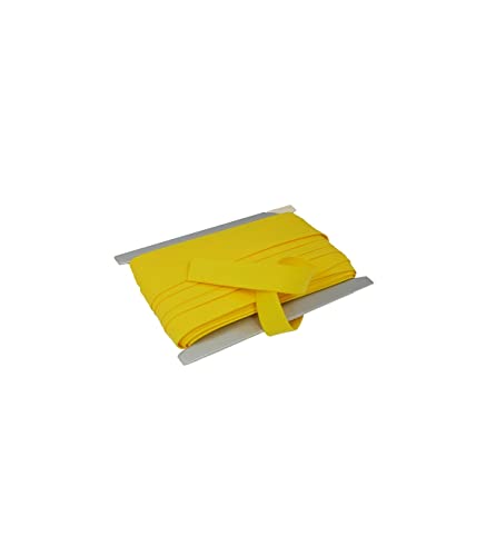 10 Meter Baumwoll - Schrägband/Einfassband Nahtband 100% Baumwolle Schrägbänder 18mm gefalzt (gelb (5)) von Erlif