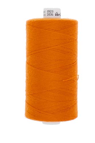 1000 Meter Polyester Nähgarn Knopflochgarn Ziergarn Jeansgarn Stärke 30 Ariadna TALIA (920 - orange) von Erlif