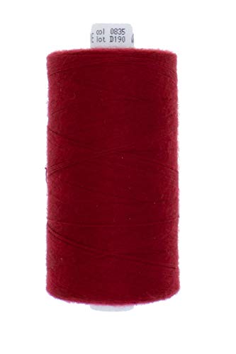 1000 Meter Polyester Nähgarn Stärke 120 (835 - dunkelrot) von Erlif