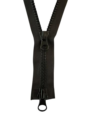 2-Wege Reißverschluss GROB Kunststoff - Plastik No.10 teilbar (schwarz, 75cm) von Erlif