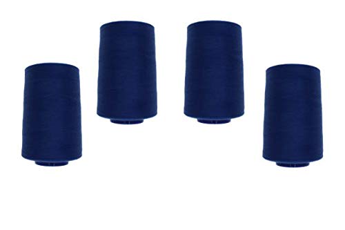 4 Konen Overlockgarn Nähgarn VIGA 120 (1221 - dunkeljeansblau) von Erlif