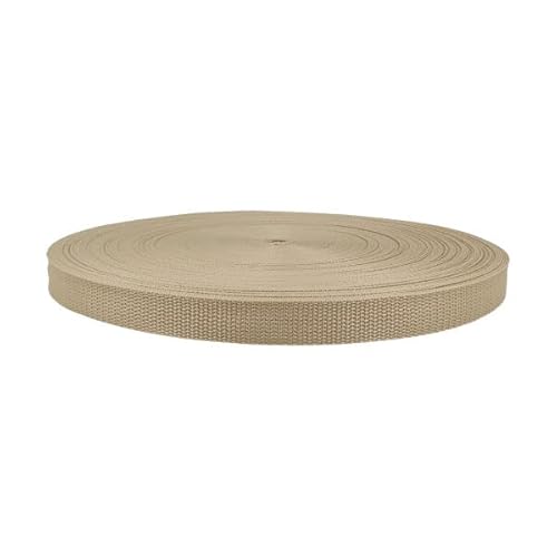 Gurtband 100% Polypropylen Taschengurtband Gurt Bänder für Taschen (20mm Breite / 10 Meter lang, beige) von Erlif