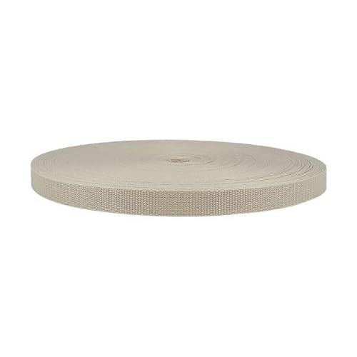 Gurtband 100% Polypropylen Taschengurtband Gurt Bänder für Taschen (20mm Breite / 2 Meter lang, hellbeige) von Erlif