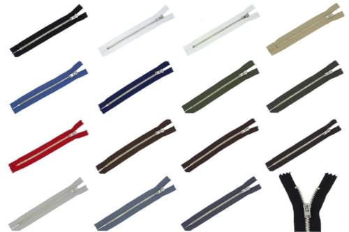 Hosen-Reißverschlüsse in verschiedenen Längen und Farben (schwarz - 322, 16 cm) von Erlif