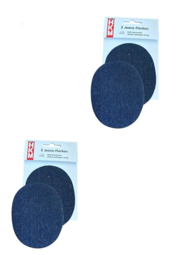 Jeansflicken Jeans-Flecken Bügel-Flicken zum Aufbügeln (dunkelblau, 2 Paar bzw. 4 Jeans-Flicken) von Erlif