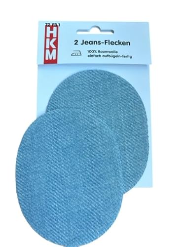 Jeansflicken Jeans-Flecken Bügel-Flicken zum Aufbügeln (hellblau, 1 Paar bzw. 2 Jeans-Flicken) von Erlif
