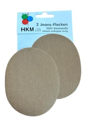 Jeansflicken Jeans-Flecken Bügel-Flicken zum Aufbügeln (hellbraun, 1 Paar bzw. 2 Jeans-Flicken) von Erlif