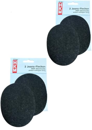 Jeansflicken Jeans-Flecken Bügel-Flicken zum Aufbügeln (schwarz, 1 Paar bzw. 2 Jeans-Flicken) von Erlif