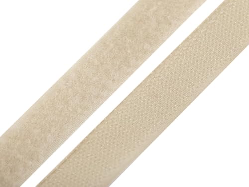 Klettband 20mm Breit Klettverschluss Band zum annähen (hellbeige, 5 Meter) von Erlif