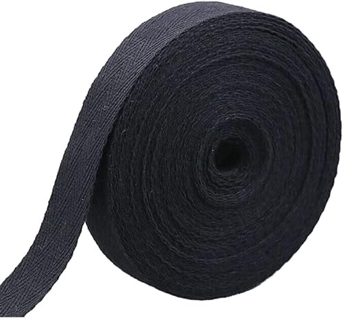Köperband gerades Band Nahtband Baumwolle Bänder (schwarz - 5 Meter, 40mm Breite) von Erlif
