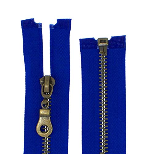 Metall-Reißverschluss Metall teilbar 5mm (royalblau, 30cm) von Erlif