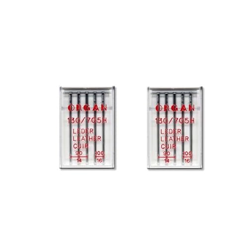 ORGAN Nähmaschinennadeln Universal Jeans Leder Stretch Jersey Microtex Quilting Embroidery 130/705 H (Leder - sortiert 90-100) von Erlif