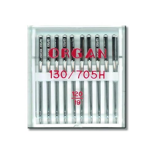 ORGAN Nähmaschinennadeln Universal Jeans Leder Stretch Jersey Microtex Quilting Embroidery 130/705 H (Universalnadel - Stärke 120) von Erlif