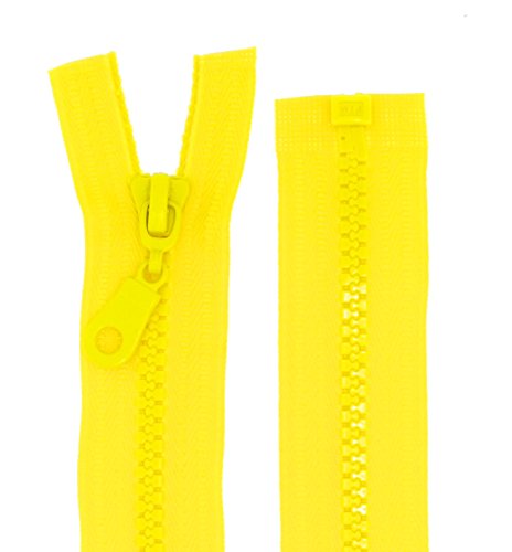 Reißverschlüsse Kunststoff Plastik Reißverschluss grob 5mm teilbar (100 cm, gelb) von Erlif