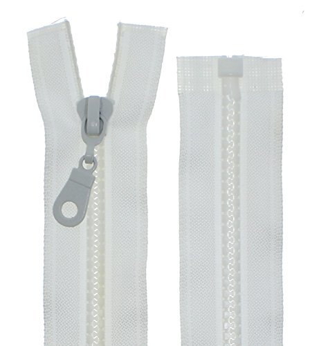 Reißverschlüsse Kunststoff Plastik Reißverschluss grob 5mm teilbar (35 cm, natur) von Erlif