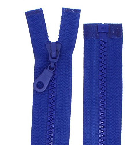Reißverschlüsse Kunststoff Plastik Reißverschluss grob 5mm teilbar (40 cm, royalblau) von Erlif