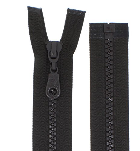 Reißverschlüsse Kunststoff Plastik Reißverschluss grob 5mm teilbar (40 cm, schwarzbraun) von Erlif